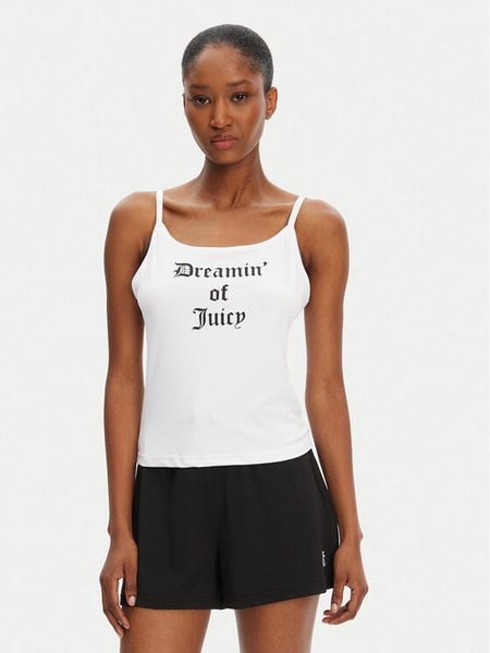 Juicy Couture Top Dream Of Vest JCLCT125505 Biały Slim Fit. Białe topy damskie Juicy Couture, m, bez wzorów, z syntetyku, bez kołnierzyka. Za 49.99 zł.
