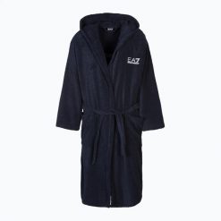 Szlafrok męski EA7 Emporio Armani Core Bathrobe. Niebieskie szlafroki męskie EA7 Emporio Armani, l, bez wzorów, z bawełny. Za 569.99 zł.