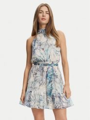 Guess Sukienka letnia W5GK15 W0WA2 Niebieski Regular Fit. Niebieskie sukienki damskie Guess, na lato, xs, z aplikacjami, z syntetyku, bez kołnierzyka, bez ramiączek. Za 489.99 zł.