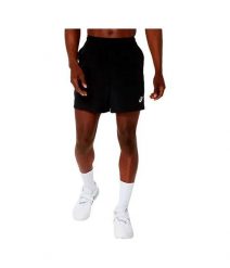 7-calowe spodenki Asics Court. Czarne szorty męskie Asics, bez wzorów, z materiału, eleganckie. Za 194.90 zł.