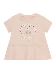 Guess T-Shirt K6GI20 K6YW4 Różowy jasny Regular Fit. Czerwone koszulki dziewczęce Guess, m, z aplikacjami, z bawełny, bez ramiączek. Za 114.99 zł.