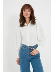 Trendyol Bluzka w kolorze białym rozmiar: 34. Białe bluzki damskie Trendyol, bez wzorów, z bawełny, bez kołnierzyka, bez ramiączek. Za 48.16 zł.