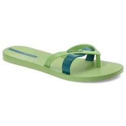 Zielone Japonki Ipanema Modne Klapki Damskie. Zielone klapki damskie Ipanema, bez wzorów, z materiału, bez obcasa. Za 79.99 zł.
