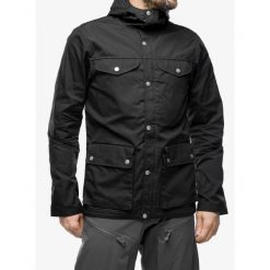 Kurtka outdoorowa męska Fjallraven Greenland Jacket. Czarne kurtki męskie Fjällräven, m, bez wzorów, sportowe, bez kaptura. Za 949.99 zł.