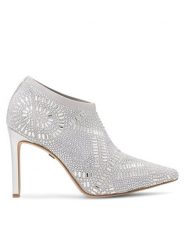 Nine West Półbuty MAJDY FF-1717 Srebrny. Szare półbuty damskie Nine West, bez wzorów, z materiału, bez obcasa, na obcasie. Za 299.99 zł.