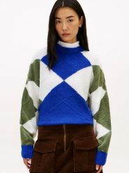Tommy Hilfiger Sweter z dzianiny z alpaki Kobiety niebieski|biały|zielony, L/XL. Białe swetry klasyczne damskie Tommy Hilfiger, l, z dzianiny, bez kołnierzyka. Za 649.95 zł.