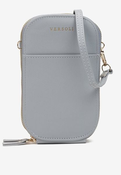 Szara Dwukomorowa Torebka na Pasku Foick. Szare torebki klasyczne damskie Renee, bez wzorów, bez dodatków. Za 44.99 zł.