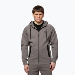 Bluza męska Pitbull Dogwood Hooded Zip Sweatshirt. Szare bluzy sportowe męskie PITBULL, bez wzorów, z bawełny, sportowe, bez kołnierzyka, bez ramiączek. Za 309.99 zł.