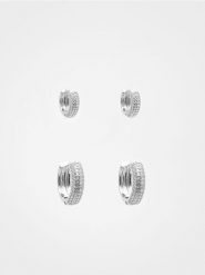 Kolczyki 2 pack - srebrny. Szare kolczyki damskie Reserved, srebrne. W wyprzedaży za 32.99 zł.