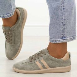 Khaki skórzane półbuty damskie Filippo Dp7508/26. Brązowe półbuty damskie Filippo, bez wzorów, z jeansu, biznesowe, bez obcasa, na płaskiej podeszwie. Za 219.00 zł.