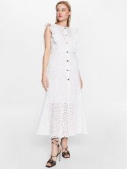 Pinko Sukienka codzienna 100912 A0Q4 Biały Regular Fit. Białe sukienki damskie Pinko, na co dzień, bez wzorów, z syntetyku, bez kołnierzyka, bez ramiączek, proste. Za 2,539.00 zł.