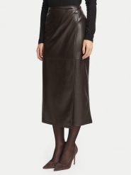Marella Spódnica z imitacji skóry Utile 2625776012 Brązowy ciemny Regular Fit. Brązowe spódniczki damskie Marella, l, bez wzorów, ze skóry. Za 479.99 zł.
