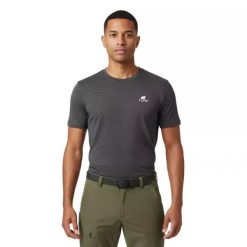 Męska koszulka trekkingowa z wełny merynosa. Zielone t-shirty sportowe męskie FJORK MERINO, m, z materiału, bez ramiączek, do biegania. Za 199.00 zł.