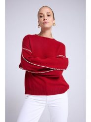Maison Héritage Cashmere Kaszmirowy sweter w kolorze czerwonym rozmiar: L/XL. Czerwone swetry klasyczne damskie Maison Héritage Cashmere, l, z kaszmiru, bez kołnierzyka. Za 457.95 zł.