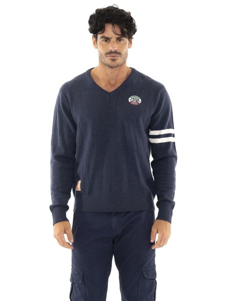 Sweter męski Leone 1947 Apparel Soft Basic. Niebieskie swetry męskie LEONE 1947 APPAREL, m, z aplikacjami, z wełny, bez kołnierzyka. Za 353.64 zł.