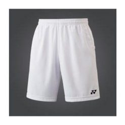 Spodenki męskie Yonex white. Białe szorty męskie YONEX, z materiału, bez kołnierzyka. Za 201.00 zł.