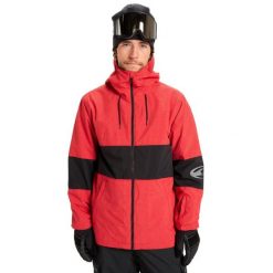 Kurtka do sportów zimowych techniczna dla Mężczyzn HIGH IN THE HOOD. Czerwone kurtki męskie Quiksilver, m, bez wzorów, z materiału, bez kaptura, narciarskie. Za 935.35 zł.
