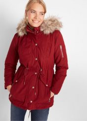 Parka ocieplana na podszewce. Czarne parki damskie bonprix, bez wzorów. Za 319.99 zł.