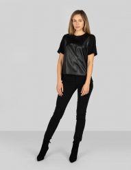 Trussardi Jeans Spodnie | 56J00003 | Kobieta | Czarny. Czarne jeansy damskie TRUSSARDI, bez wzorów, z bawełny. W wyprzedaży za 249.00 zł.
