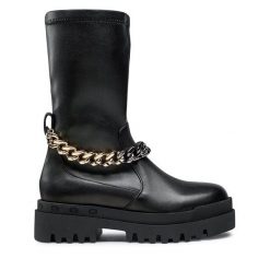 Botki Badura. Czarne botki damskie Badura, bez obcasa, na płaskiej podeszwie, bez zapięcia. Za 268.99 zł.