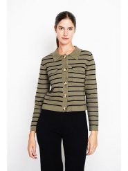 ASSUILI Kardigan w kolorze oliwkowo-czarnym rozmiar: 36. Brązowe kardigany damskie Assuili, bez wzorów. Za 139.20 zł.