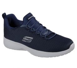 Buty do chodzenia męskie Skechers Dynamight. Niebieskie buty sportowe na co dzień męskie Skechers, na lato, z materiału, bez zapięcia, trekkingowe. Za 290.00 zł.