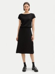 Tom Tailor Sukienka codzienna 1043883 Czarny Regular Fit. Czarne sukienki damskie Tom Tailor, na co dzień, bez wzorów, z syntetyku, bez kołnierzyka, bez ramiączek, proste. Za 249.99 zł.