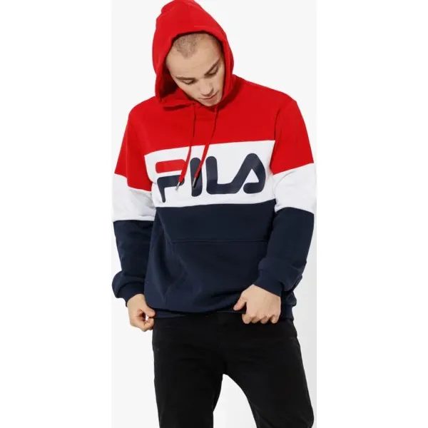 Fila Bluza Night Blocked Hoodie , granatowy, rozmiar L. Niebieskie bluzy z kapturem męskie Fila, l, z bawełny. W wyprzedaży za 229.99 zł.