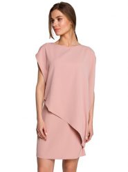 Stylove Sukienka w kolorze jasnoróżowym rozmiar: L. Różowe sukienki damskie Stylove, na co dzień, l, bez wzorów, bez kołnierzyka, bez ramiączek, mini, proste. Za 227.85 zł.