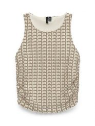 Vero Moda Top w kolorze beżowo-szarobrązowym rozmiar: S. Brązowe topy damskie Vero Moda, s, bez wzorów, bez kołnierzyka. Za 71.56 zł.