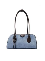 Calvin Klein Torebka Emblem Trio Denim Shoulder Bag LV04F3830G Niebieski. Niebieskie torebki klasyczne damskie CALVIN KLEIN, bez wzorów, z denimu, bez dodatków. Za 649.99 zł.