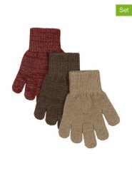 Mikk-line Rękawiczki (3 pary) w kolorze beżowym, brązowym i bordowym rozmiar: 104-122. Brązowe rękawiczki dziecięce Mikk-line, prążkowane, bez ramiączek. Za 74.28 zł.