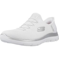 Buty SKECHERS SLIP-INS SUMMITS - DIAMOND DREAM Biały. Białe trampki i tenisówki damskie Skechers, bez wzorów, z materiału. Za 385.99 zł.