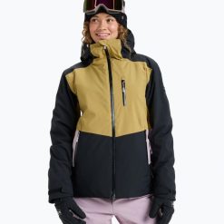 Kurtka snowboardowa damska ROXY Stormdash. Czarne kurtki damskie Roxy, na zimę, l, bez wzorów, z materiału, bez kaptura. Za 1,044.45 zł.