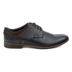 Buty Olivier 263GT skórzane wizytowe czarne. Czarne buty wizytowe męskie ze skóry, bez zapięcia. Za 319.69 zł.