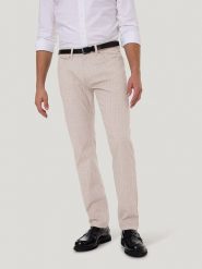 Pierre Cardin Spodnie w kolorze beżowym rozmiar: W33/L32. Brązowe spodnie materiałowe męskie Pierre Cardin, z aplikacjami, z materiału, klasyczne. Za 144.58 zł.