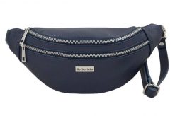 Saszetka skórzana nerka BARBERINI'S 985-4 granatowa. Niebieskie shopper bag damskie Barberinis, bez wzorów, ze skóry, bez dodatków. Za 169.99 zł.