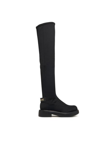 LOVE MOSCHINO Muszkieterki JA26114G1PIM400A Czarny. Czarne kozaki damskie Love Moschino, z materiału, bez obcasa, na płaskiej podeszwie. Za 1,099.00 zł.