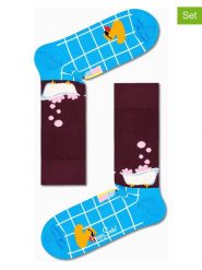 Happy Socks Skarpety "Me Time" w kolorze błękitno-bordowym rozmiar: 36-40. Czerwone skarpetki męskie Happy Socks, bez wzorów. Za 37.95 zł.