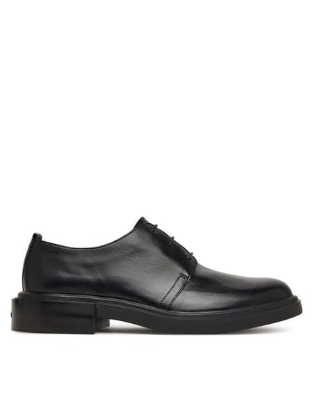 Calvin Klein Półbuty Cupped Postman Derby Laceup Lth HM0HM01996 Czarny. Czarne buty wizytowe męskie CALVIN KLEIN, ze skóry, bez zapięcia. Za 512.99 zł.