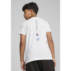 Młodzieżowa koszulka BMW M Motorsport ESS+ z logo PUMA White. Biała bluzki sportowe damskie Puma, m, bez wzorów, bez ramiączek. W wyprzedaży za 84.00 zł.