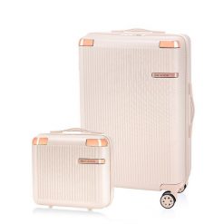 Zestaw średnia walizka i duży kuferek BETLEWSKI Beżowy ZEST BWA-029 BEZ M. Brązowe walizki Betlewski, bez wzorów, z materiału, średnie. Za 289.99 zł.