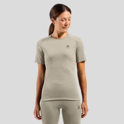 Bielizna termoaktywna z długim rękawem Odlo BL TOP crew neck s/s ACTIVE WARM. Biała bielizna termoaktywna damska Odlo, s, z aplikacjami, z materiału. Za 249.99 zł.