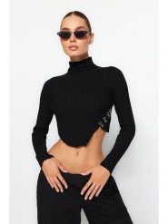 Trendyol Sweter w kolorze czarnym rozmiar: M. Czarne golfy damskie Trendyol, m, bez wzorów, bez ramiączek. Za 82.64 zł.