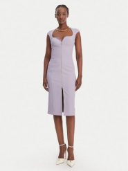 Elisabetta Franchi Sukienka koktajlowa AB-900-61E2-V430 Fioletowy Regular Fit. Fioletowe sukienki damskie Elisabetta Franchi, bez wzorów, z syntetyku, wizytowe, bez kołnierzyka, bez ramiączek. Za 1,829.00 zł.
