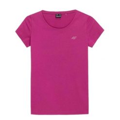 Koszulka Damska 4F. Czerwone t-shirty damskie 4f, bez wzorów, bez kołnierzyka. Za 60.99 zł.