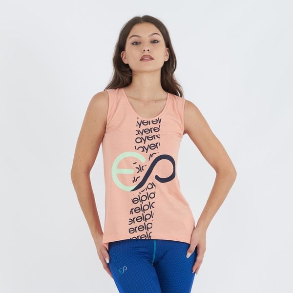 Koszulka bez rękawów do treningu BUBLE dla kobiet z bawełny. Czerwone bluzki sportowe damskie ELPLAYER, m, z bawełny, bez kołnierzyka, bez ramiączek. Za 48.00 zł.