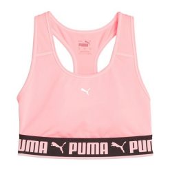 Stanik fitness cardio PUMA Mid Impact Puma Strong PM. Czerwone biustonosze sportowe damskie Puma, bez wzorów, z poliesteru. Za 69.99 zł.