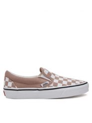 Vans Tenisówki Classic Slip-On VN000D6YE2V1 Beżowy. Brązowe trampki i tenisówki damskie Vans, bez wzorów, z materiału. Za 229.99 zł.