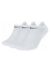 Skarpety Stopki do biegania unisex Everyday Cushion No Show 3 pary. Białe skarpetki męskie Nike, bez wzorów, z bawełny. Za 59.99 zł.
